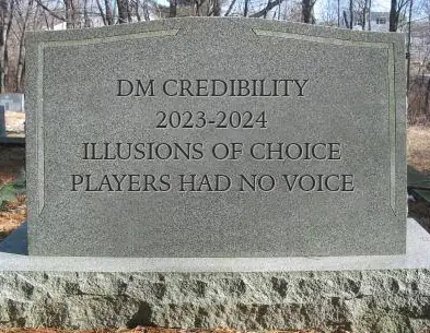 DM Credibility Tombstone